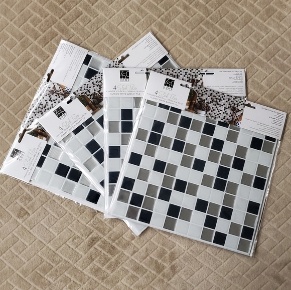 750 Home Stick Tiles Navy/Silver/White 4x4 Pack - Picture 2 of 7